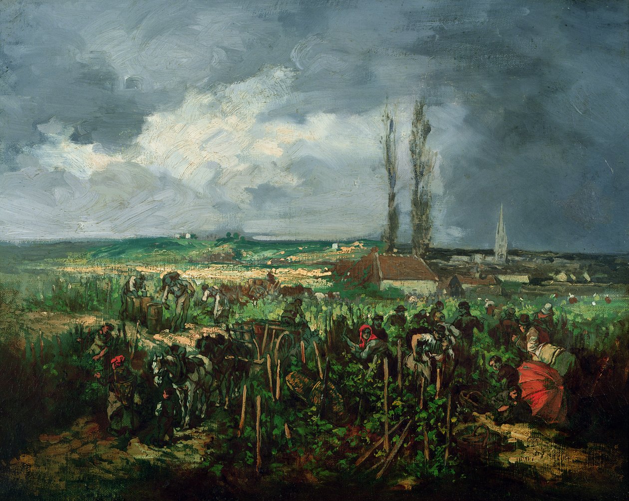 Rypäleen sato Argenteuilissa, 1875 tekijältä Rene Charles Louise Debreaux