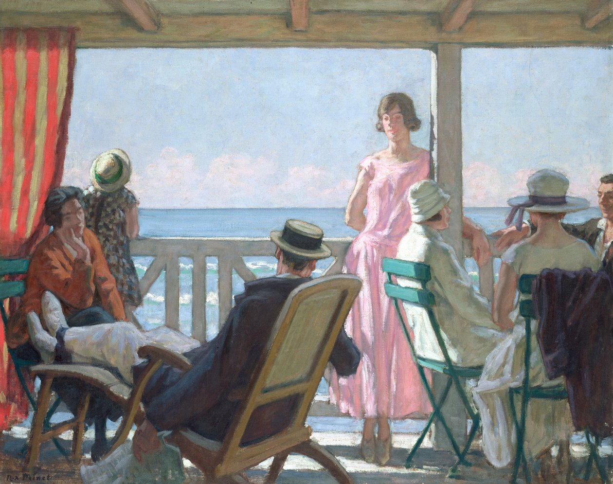Au Bord de la Manche (öljy kankaalle) tekijältä René François Xavier Prinet