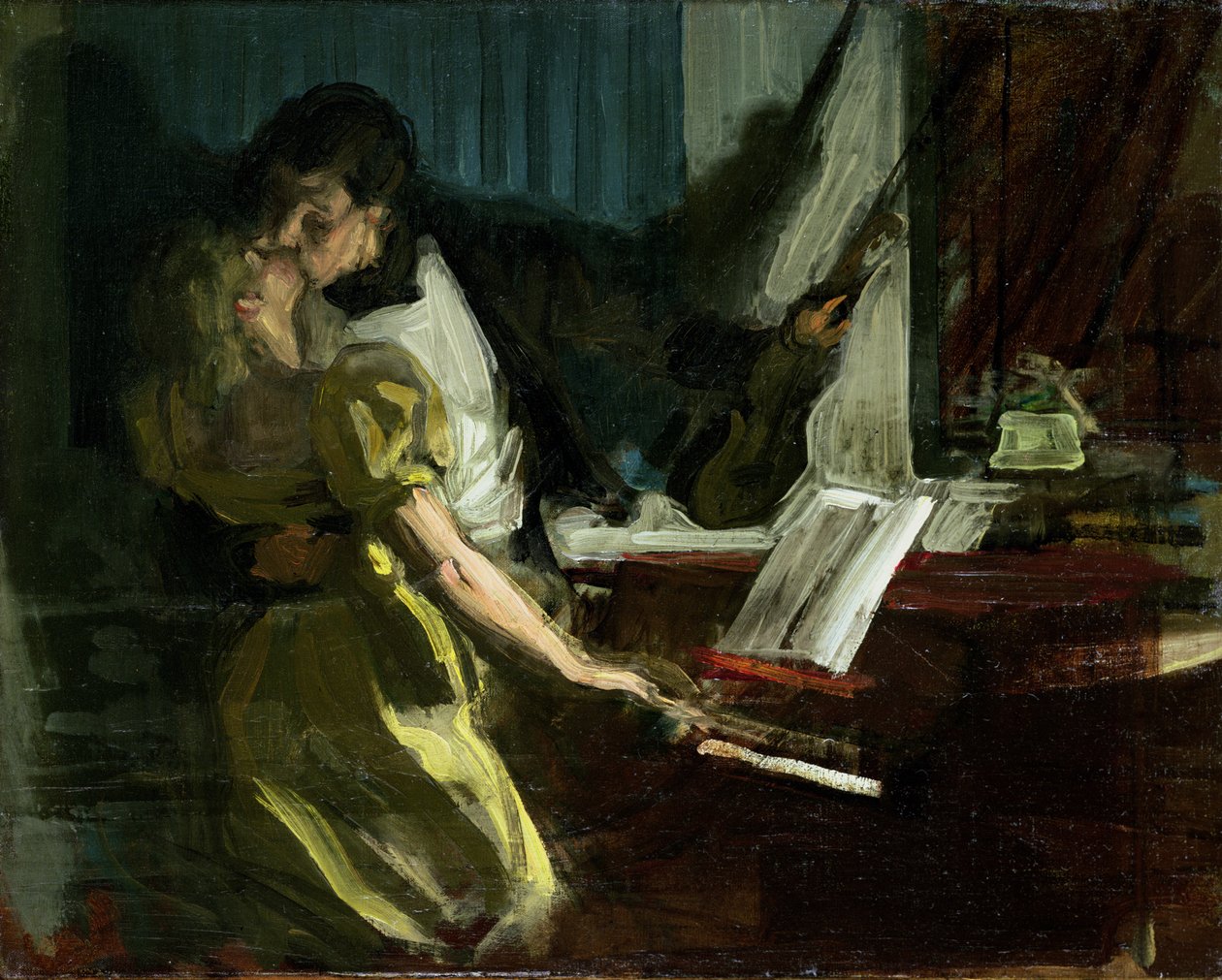 Tutkimus "Kreutzer-sonaatille", n. 1901 (öljy kankaalle) tekijältä René François Xavier Prinet