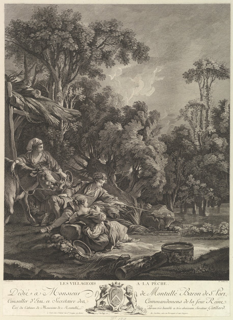 Kyläläiset kalastamassa Kylät kalastamassa, 1700-luku. tekijältä Rene Gaillard