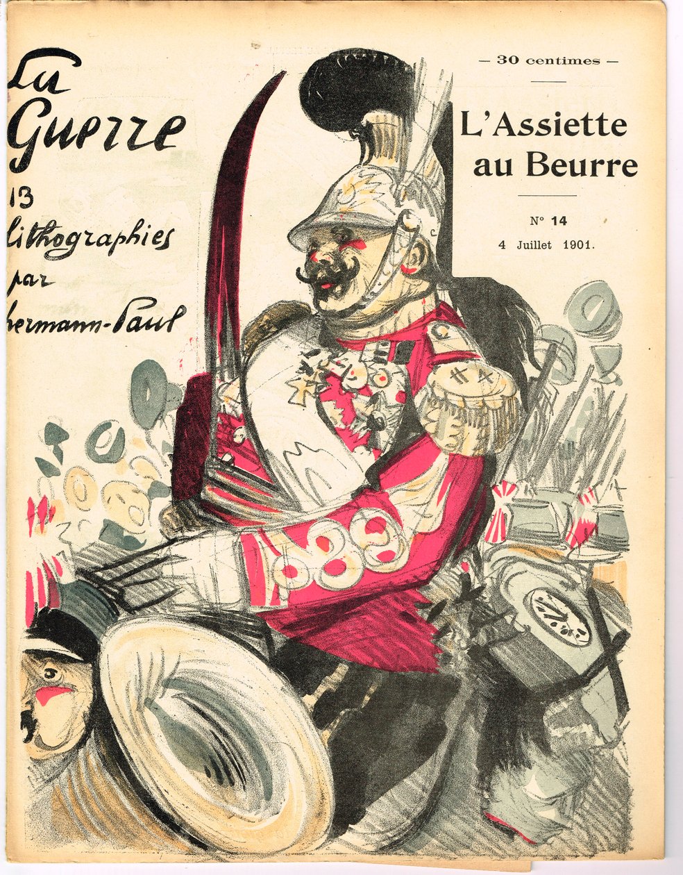 Kansi "" The Butter Plate" -kirjasta, satiirinen väreissä tekijältä Rene George Hermann Paul