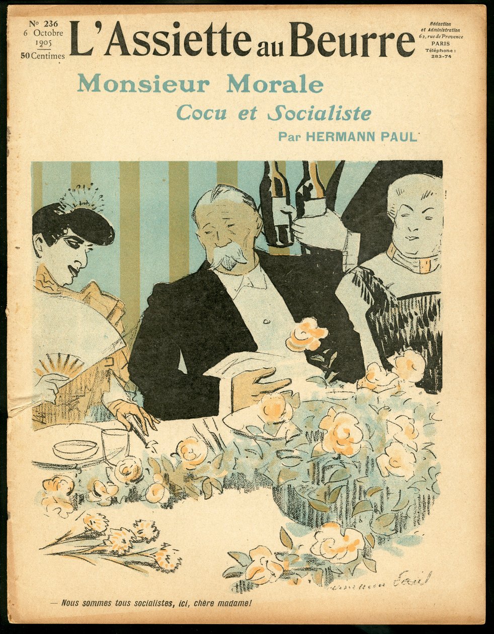 Kansi "" The Butter Plate" -levylle, numero 236, Satirique en Colors tekijältä Rene George Hermann Paul