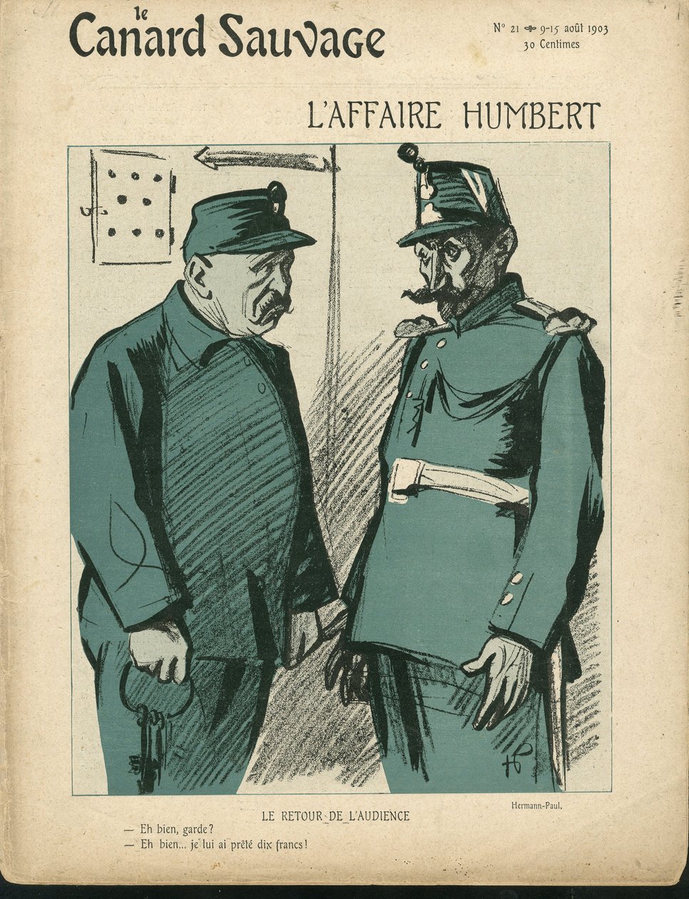 Kuva Hermann-Paulista (1864-1940) Le Canard Sauvagen kanteen, nro 21 tekijältä Rene George Hermann Paul