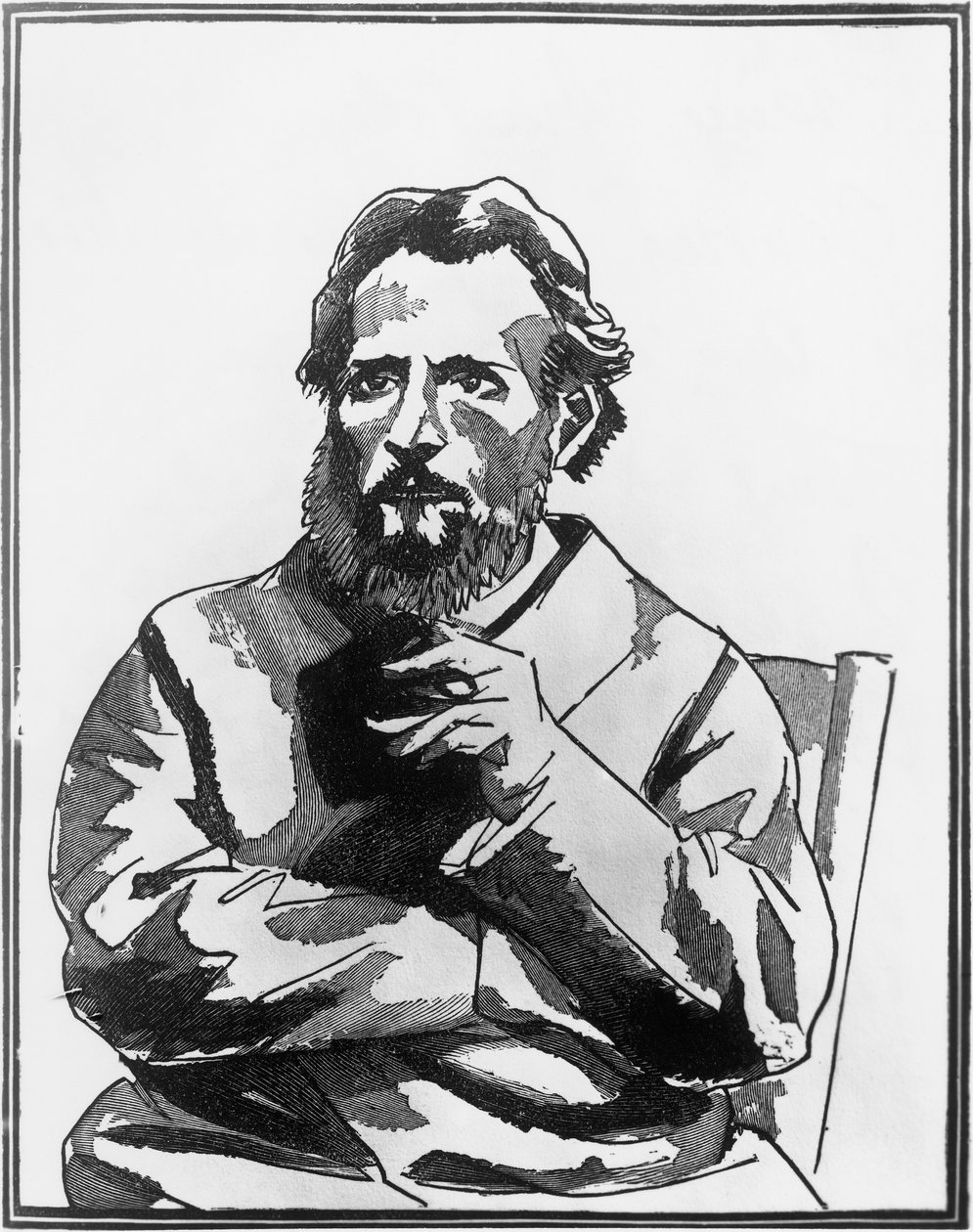 Kuvitus Anatole Francen romaaniin Monsieur Bergeret Pariisissa. tekijältä Rene George Hermann Paul