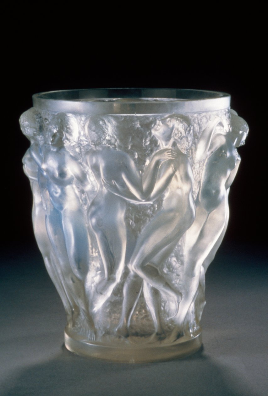 Bacchantes-maljakko opalisoivassa lasissa, noin 1920, kirjoittanut Rene Lalique (1860-1945). Ranska, 1900-luku. tekijältä Rene Jules Lalique
