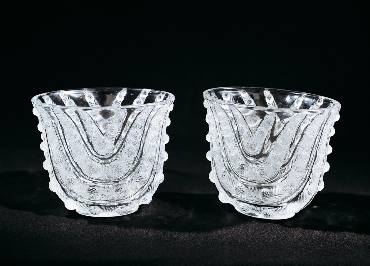 Lasimaljakot, noin 1930, Rene Lalique (1860-1945), valmistaja Rene Lalique et Cie Alsace Glassworks. Ranska, 1900-luku. tekijältä Rene Jules Lalique