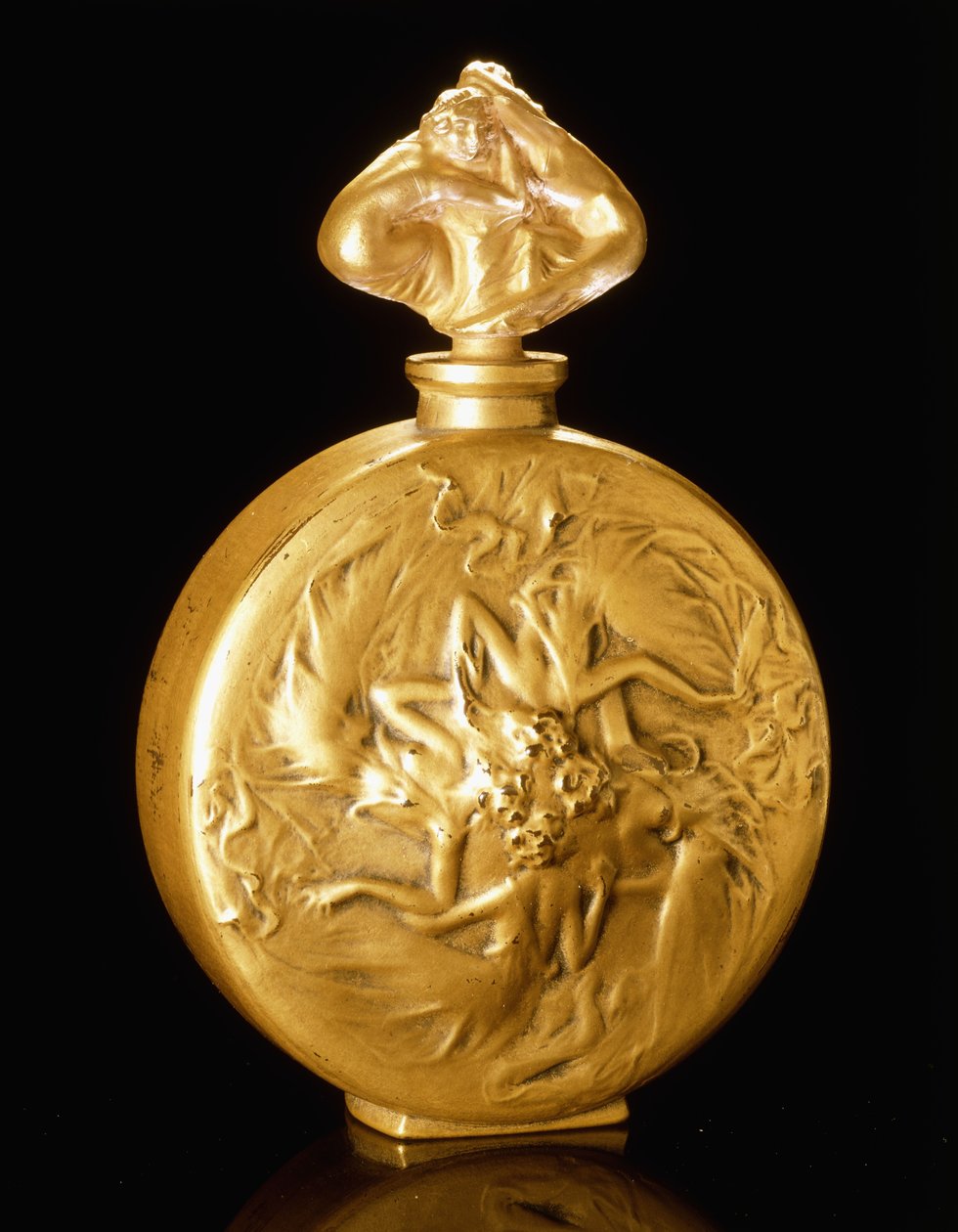 Ruusupunahahmot tuoksupullossa, tekijältä Rene Jules Lalique