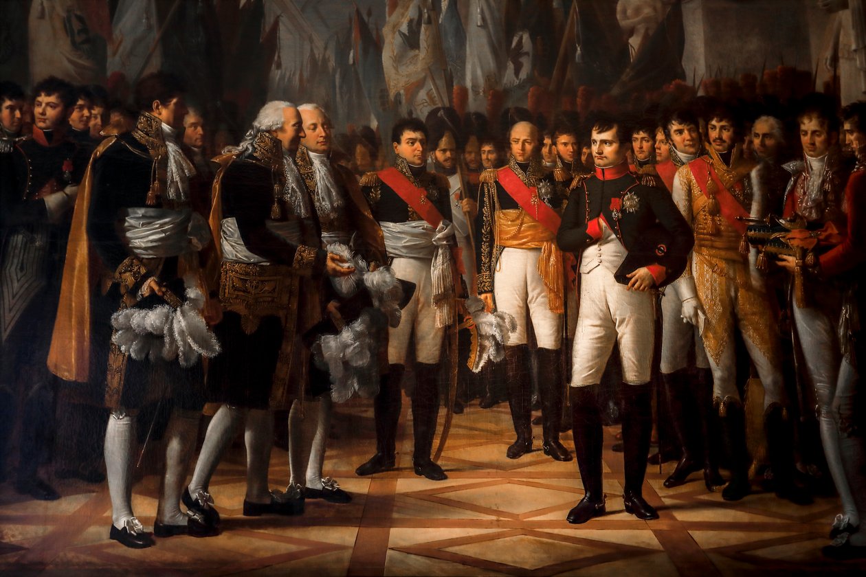 Napoléon vastaanotti senaatin edustajat Berliinin kuninkaallisessa palatsissa tekijältä Rene Theodore Berthon