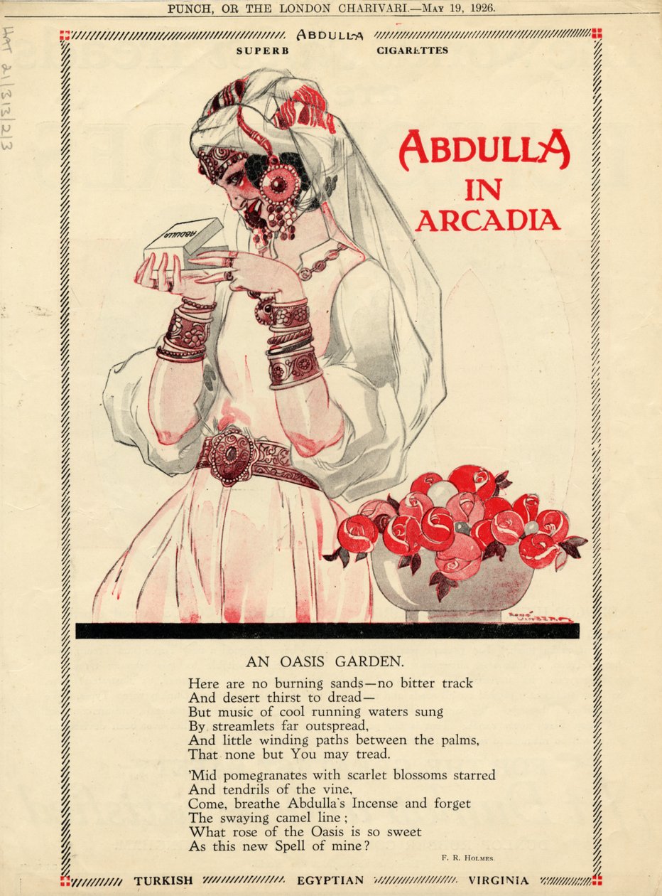 Abdulla-savukkeet, 1926 tekijältä Rene Vincent
