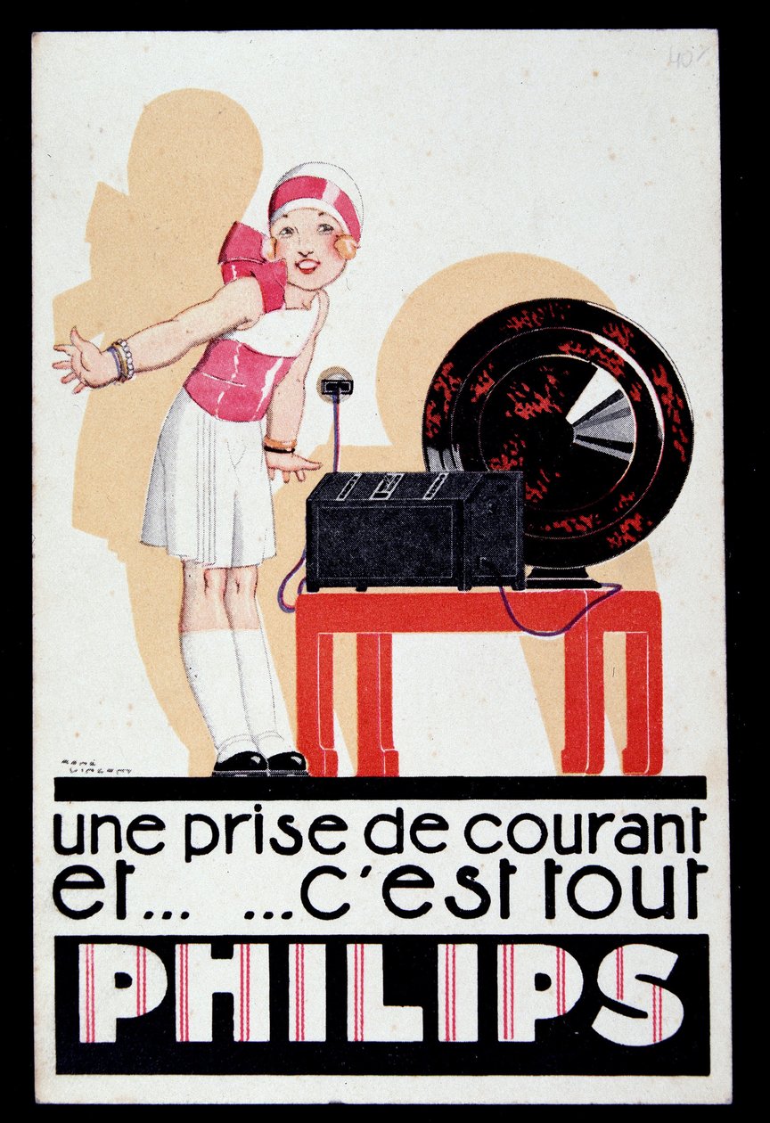 Mainos radiosta Philips, v.1930 tekijältä Rene Vincent