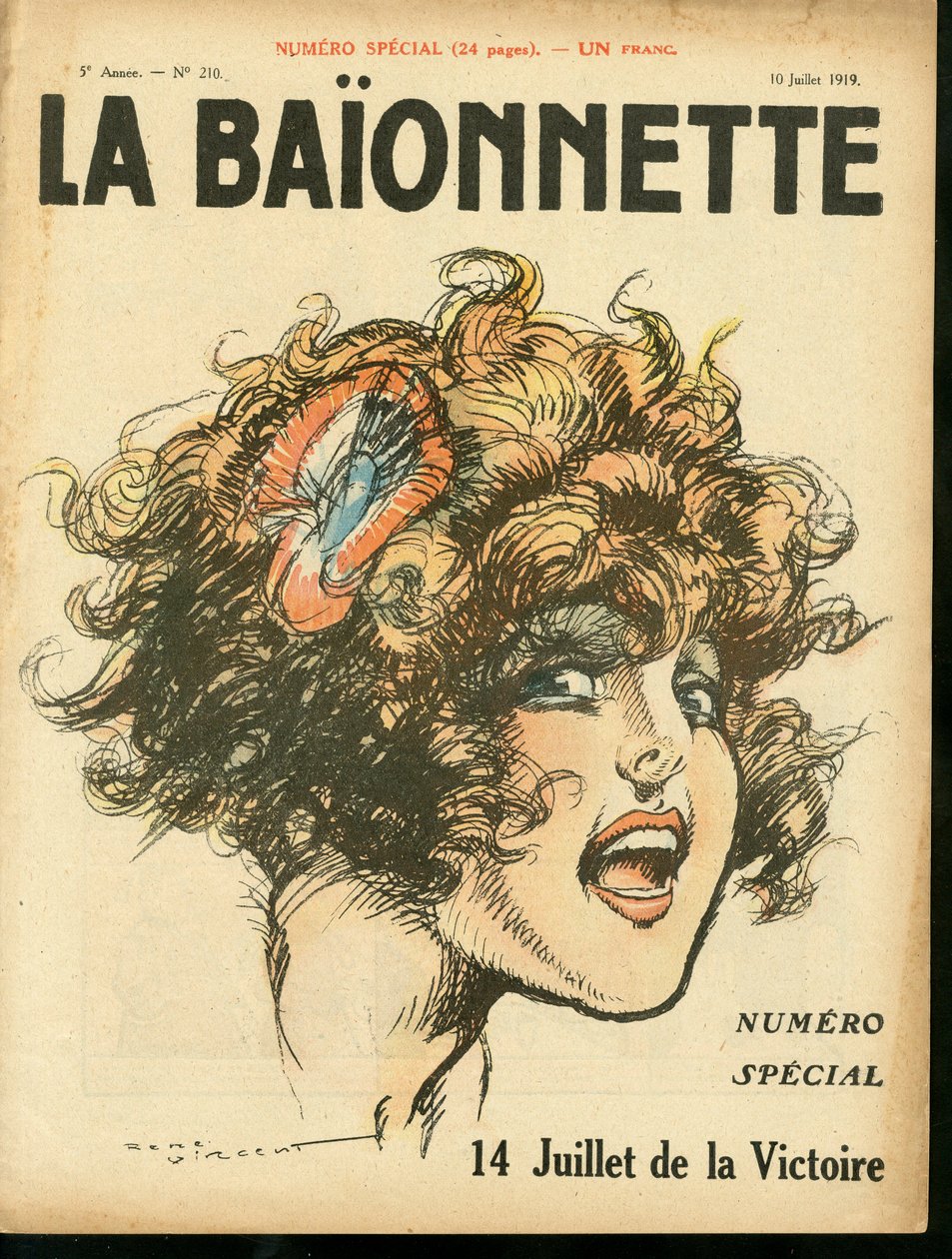 Kansi "La Baionnette", numero 210, Satirical in Colors tekijältä Rene Vincent