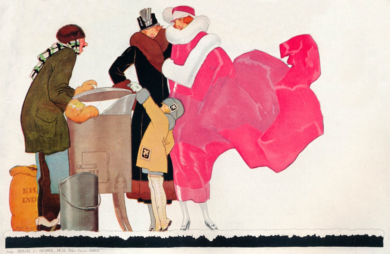 Julisteen suunnittelu Au Bon Marche, c1923 tekijältä Rene Vincent