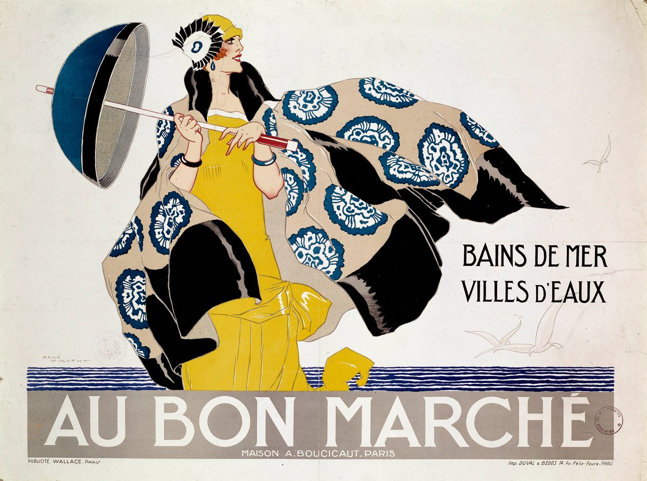 Juliste tavarataloille "" Au Bon Marche" (juliste) tekijältä Rene Vincent