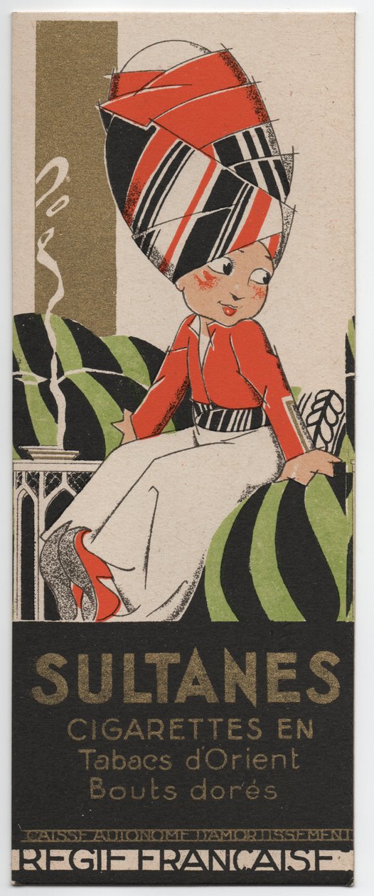 Sultanes Cigarettes, n. 1930 (Stencil print) (Stencil print) tekijältä Rene Vincent