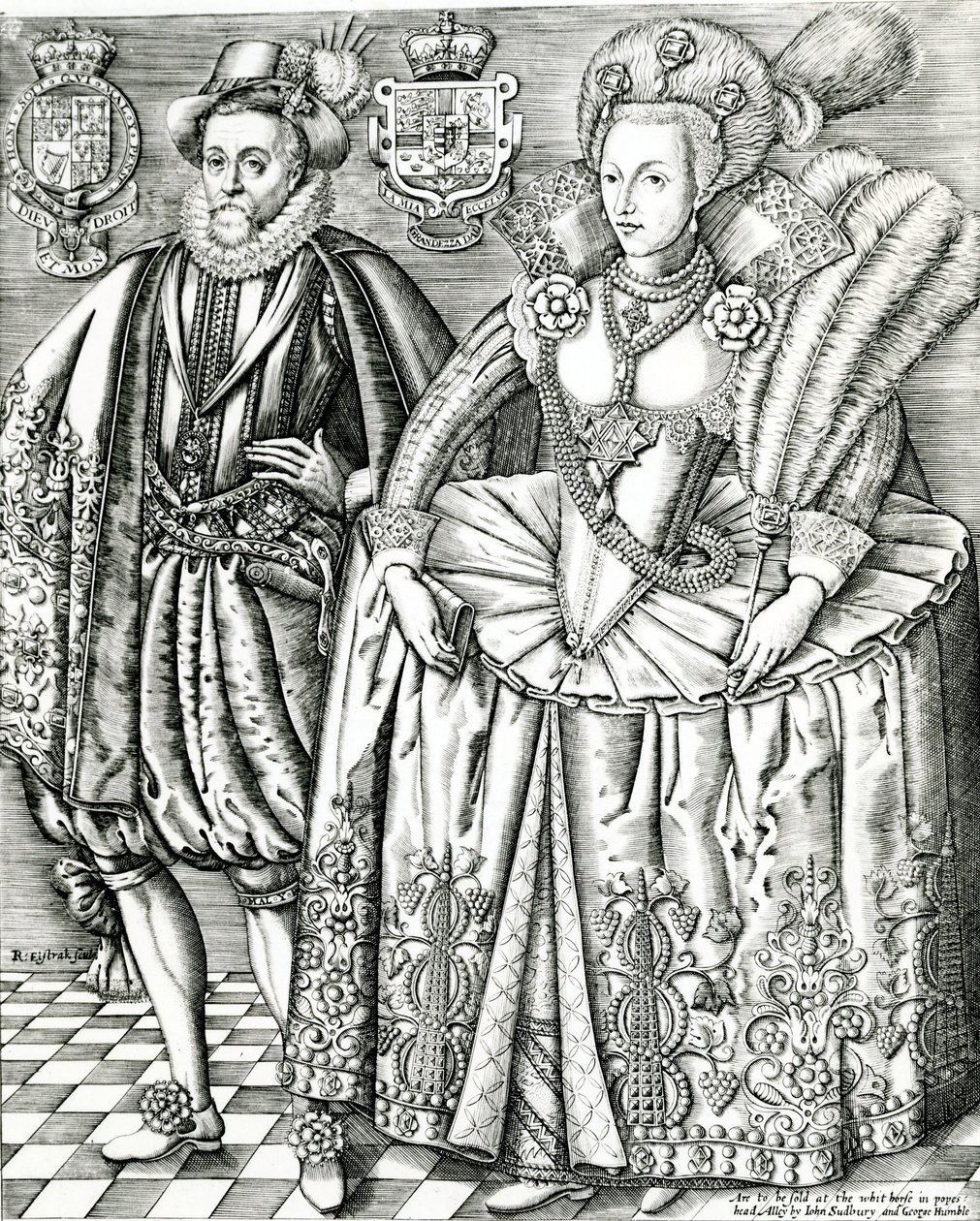 Muotokuva James I:stä ja Annesta Tanskasta, 1618 tekijältä Renold Elstrack