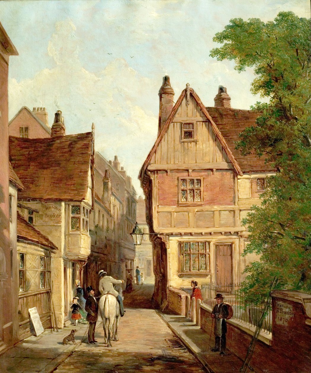 Vanhat talot, St. Peters Gate, Nottingham, 1842, 1870 tekijältä Reuben Bussey