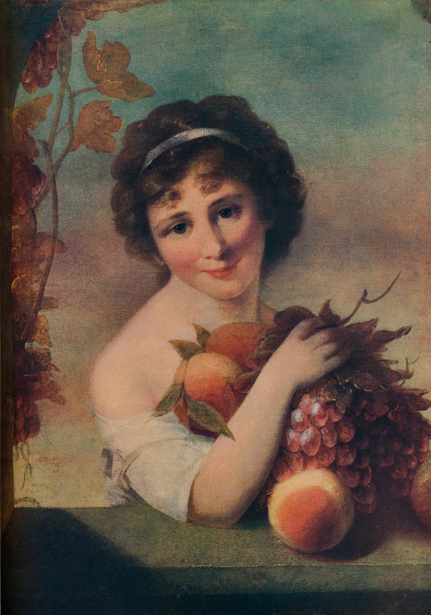 Tyttö hedelmillä, c1780, 1910 tekijältä Rev. Matthew William Peters