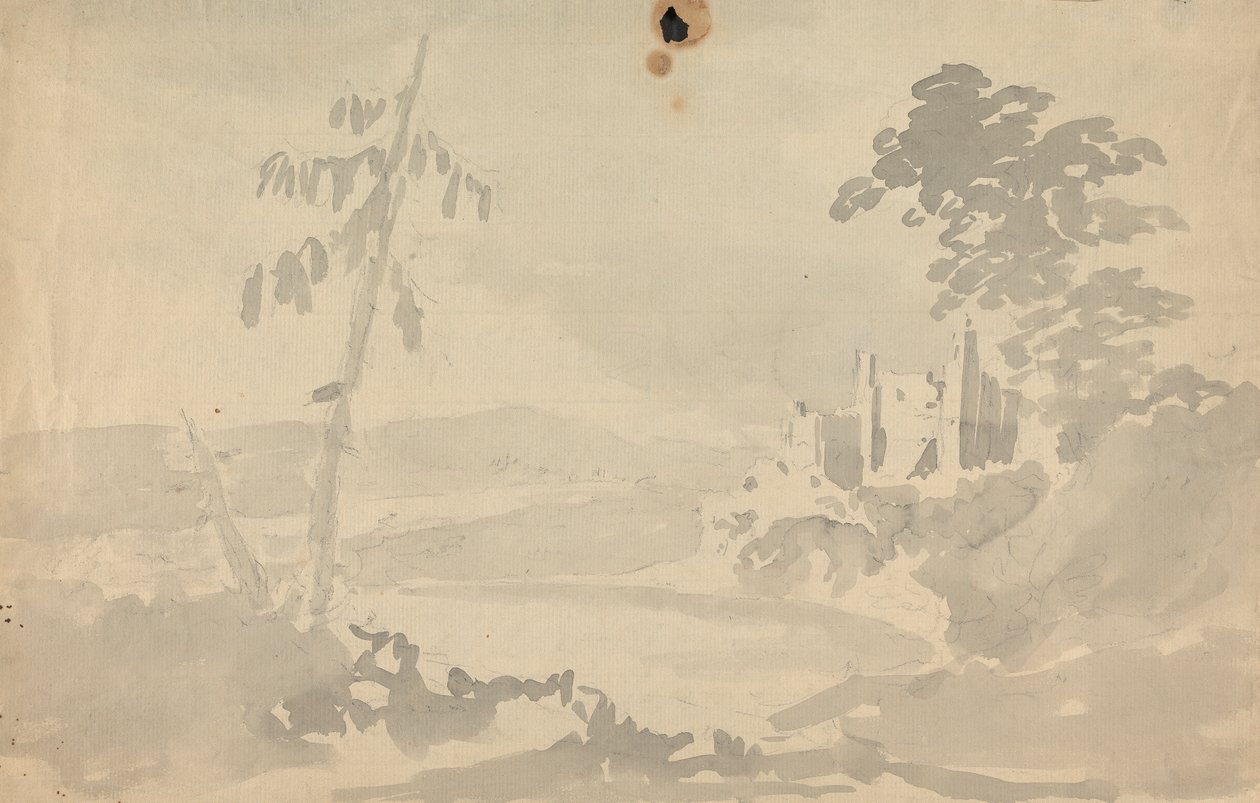 Paisagem com castelo e Riverfinnish tekijältä Rev. William Gilpin