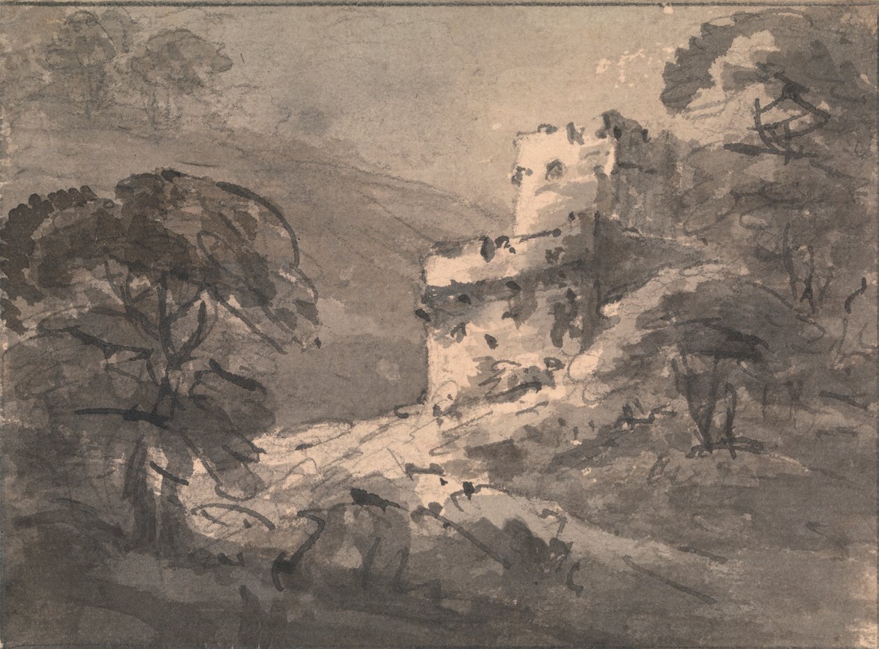 Paisagem com um castelo em ruínas à direita finlandesa tekijältä Rev. William Gilpin