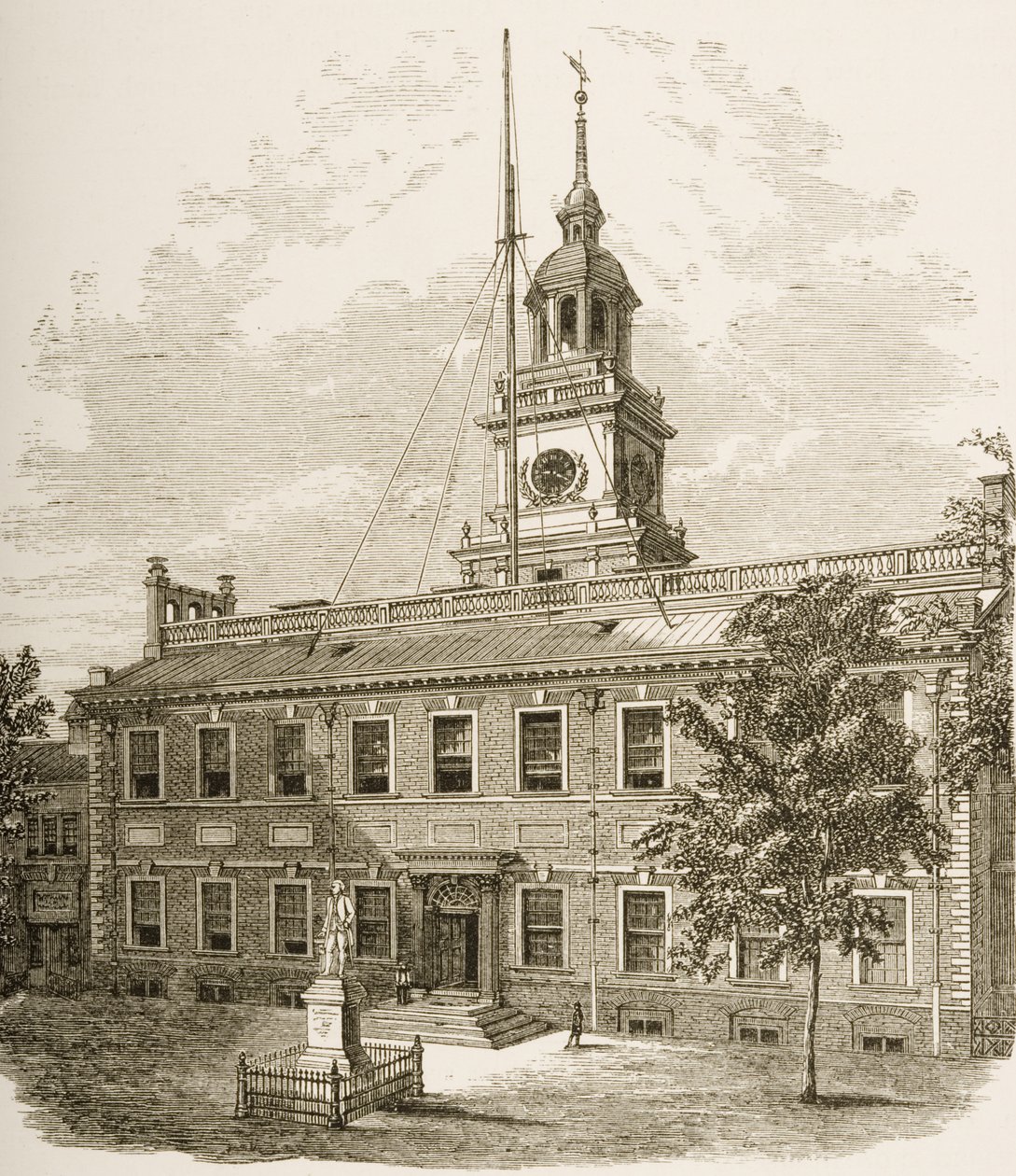 County Court House tai Independence Hall, Philadelphia Pennsylvania, n. 1880 tekijältä Reverend Samuel Manning