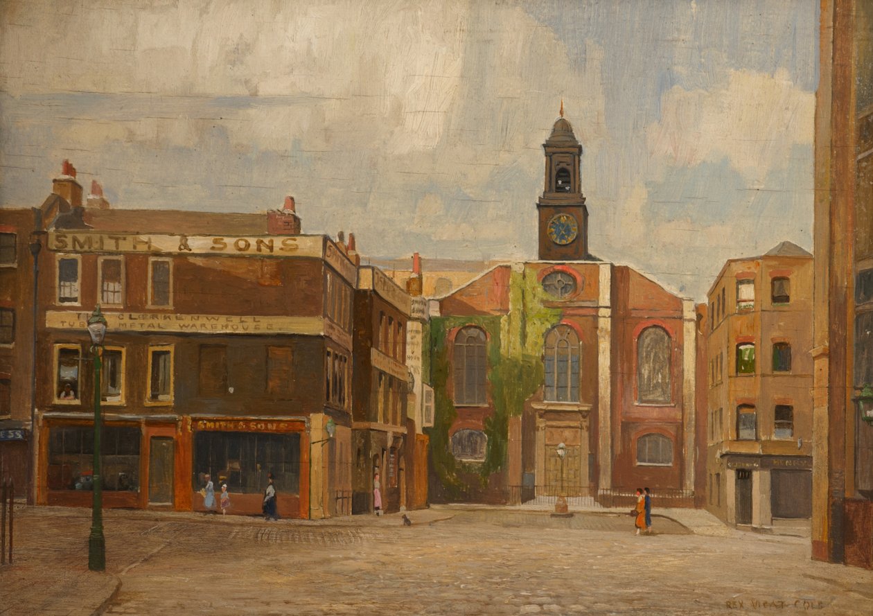 Pyhän Johanneksen kirkko, Clerkenwell, noin 1920. tekijältä Rex Vicat Cole