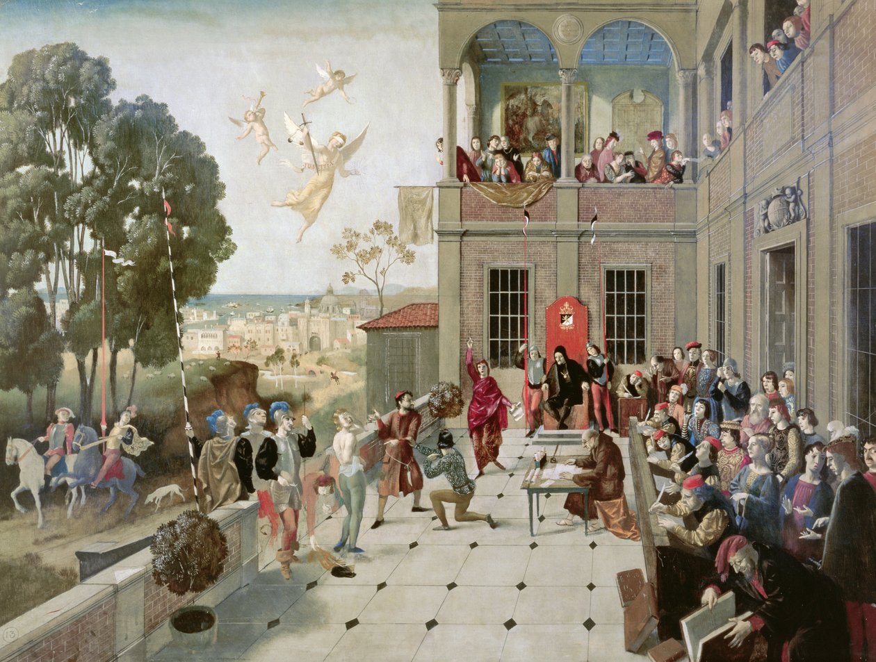 Kokeilukohtaus elokuvasta "The Merchant of Venice", 1925 tekijältä Rex Whistler