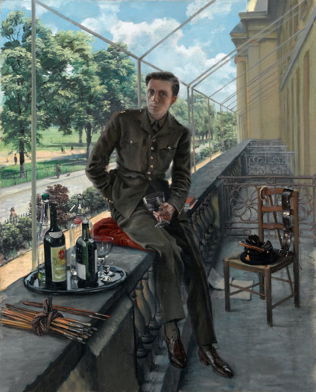 Rex Whistlerin omakuva Walesin vartijan univormussa, toukokuu 1940 (öljy kankaalle) tekijältä Rex Whistler