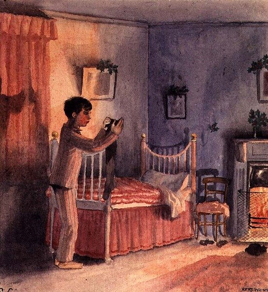 Joulusukka, n. 1921 (akvarelli) tekijältä Rex Whistler