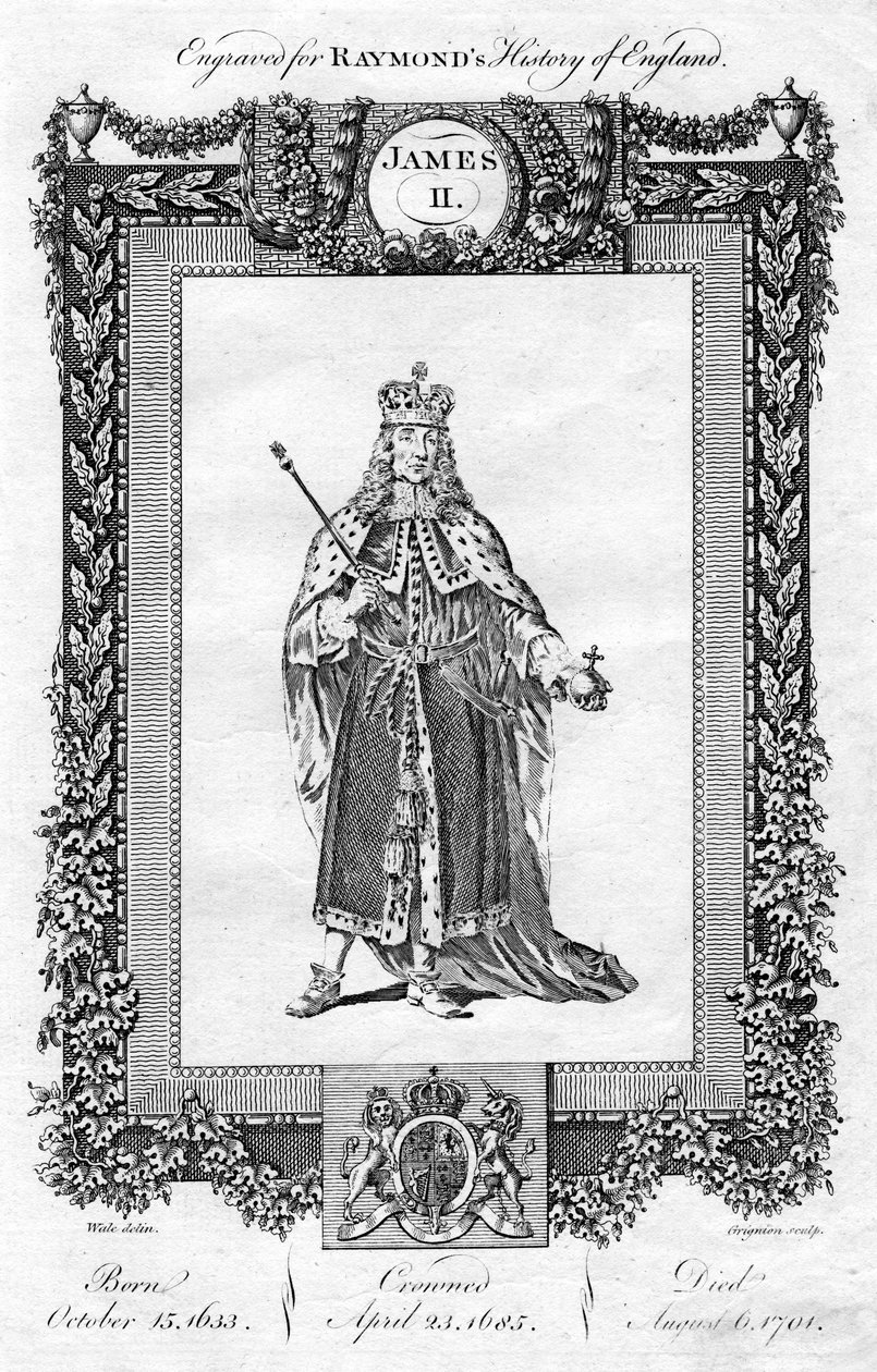 James II Englannista, 1700-luku. tekijältä Reynolds Grignion