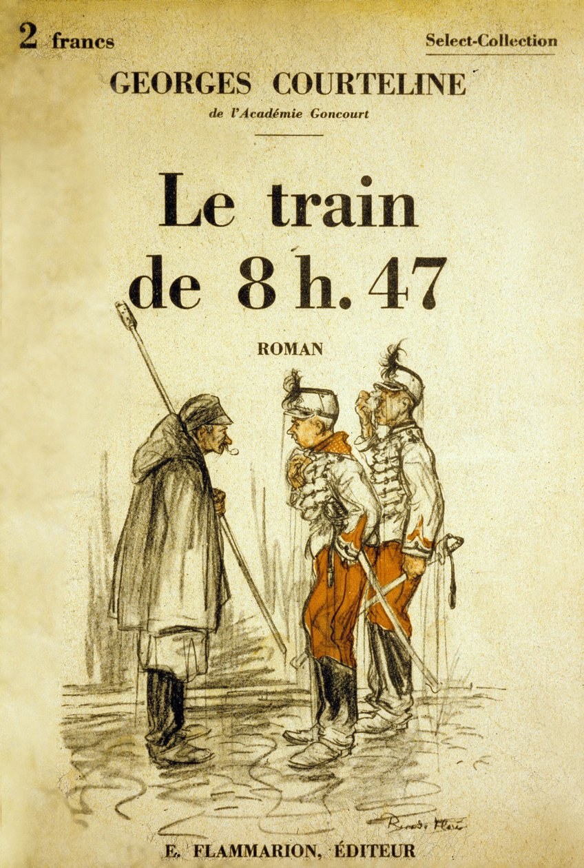Georges Courtelinen kirjan "Le train de 8h47" kansi, kuvitukset Ricardo Flores c. 1908 tekijältä Ricardo Flores