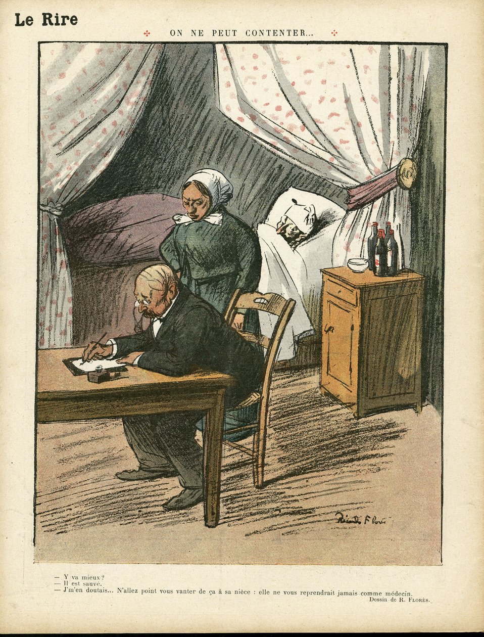 Kuvitus Ricardo Flores (1878-1918) Le Liressä, 08.02.13 - Ei voi tyydyttää - Lääketiede, Arkkitehtuuri interieure tekijältä Ricardo Flores