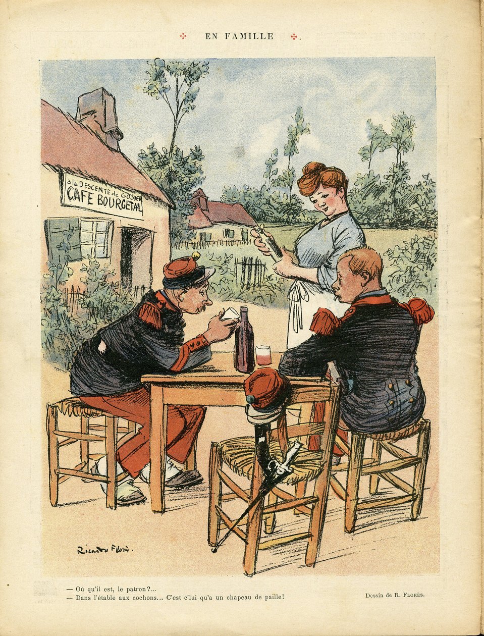Kuva Ricardo Floresista (1878-1918) Le Liressä, 8.8.2008 - Perhe - Armee, Ravintolakahvilat, Viini, Alkoholi - Kahvipoika, Tarjoilijat Tarjoilijat, Sotilaat tekijältä Ricardo Flores