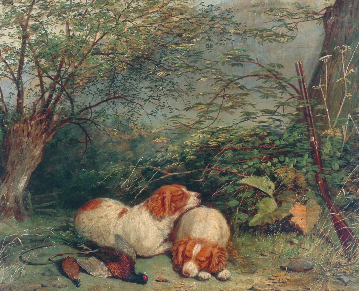 Koirat ja fasaani, 1840 tekijältä Richard Ansdell