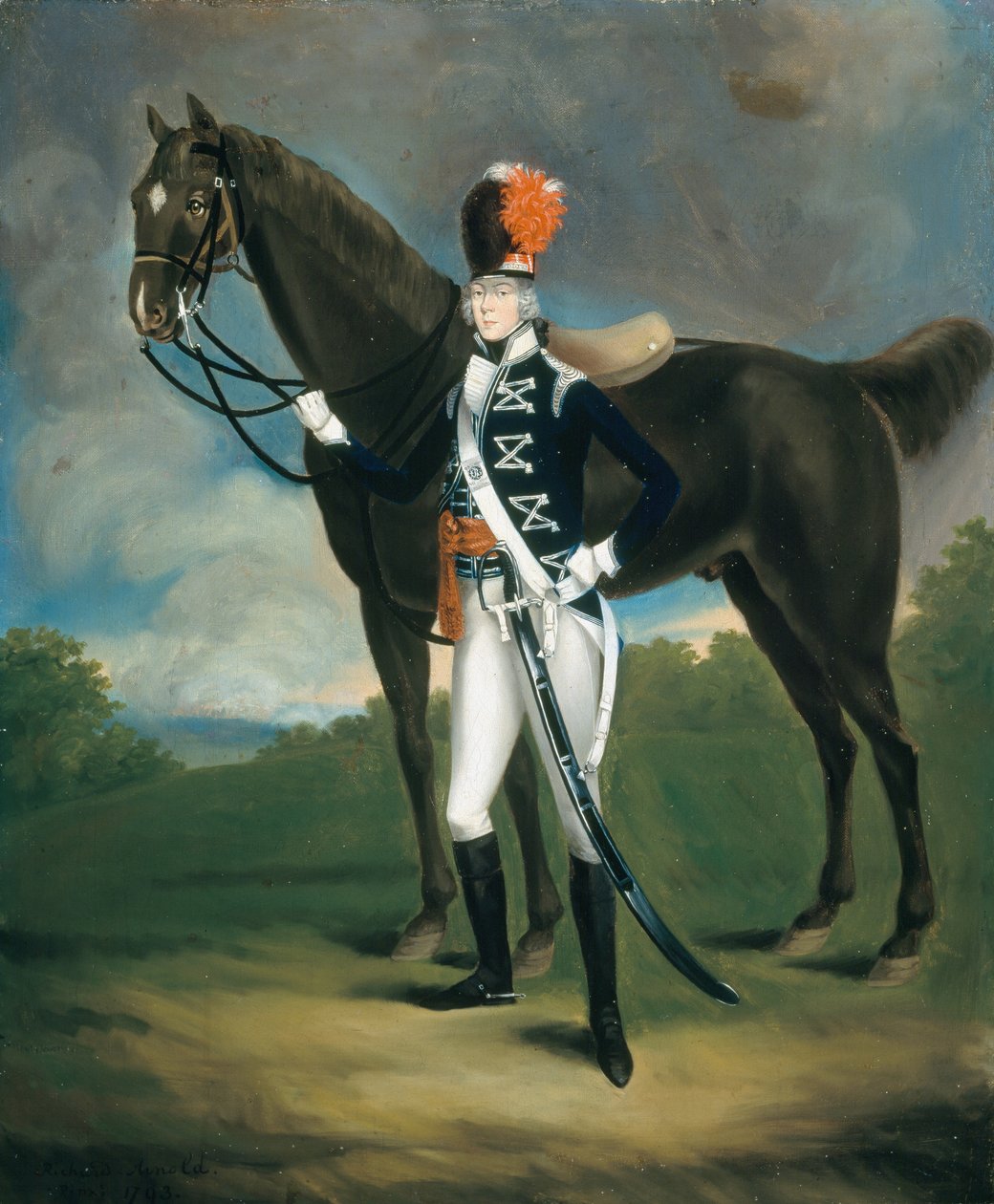 Tuntematon upseeri 7. Light Dragoons -rykmentistä, 1793 tekijältä Richard Arnold
