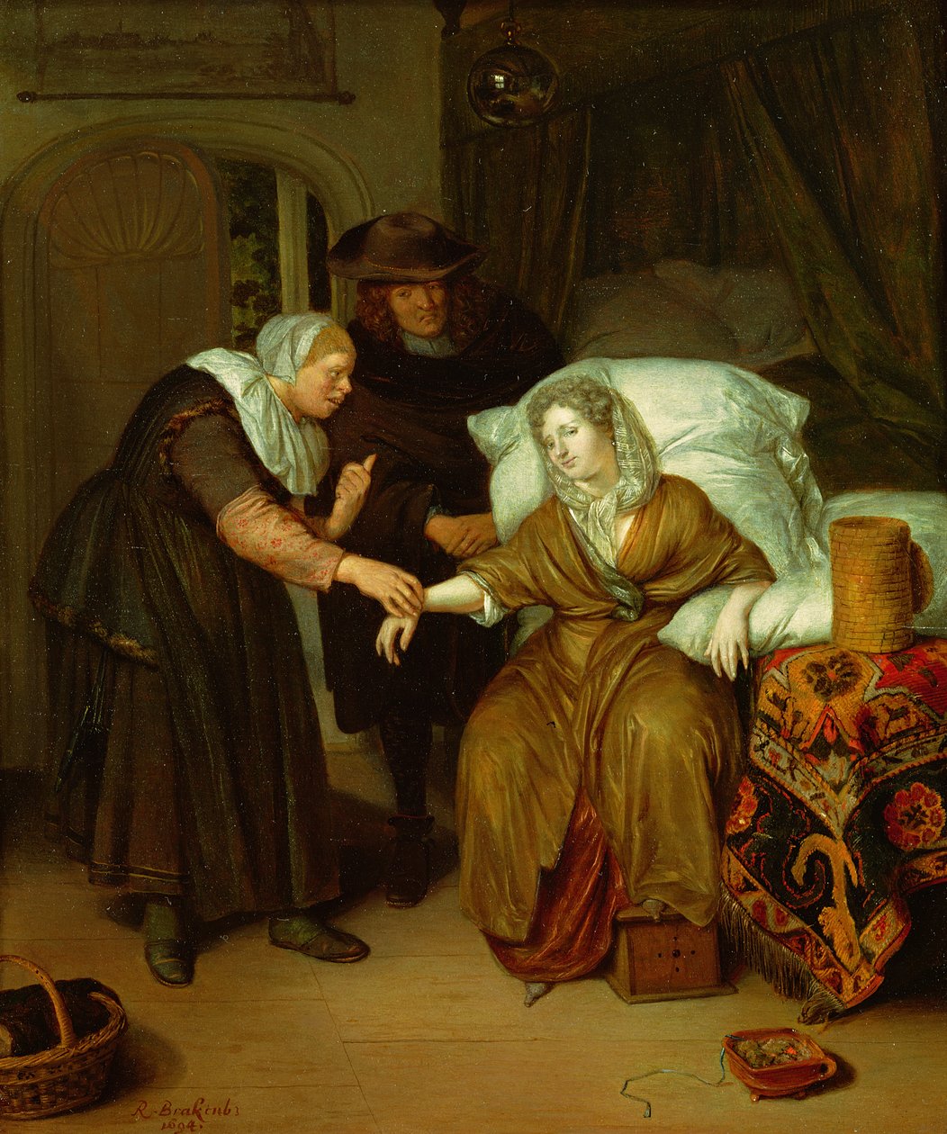 Maid ottaa naisen pulssia tekijältä Richard Brackenburgh