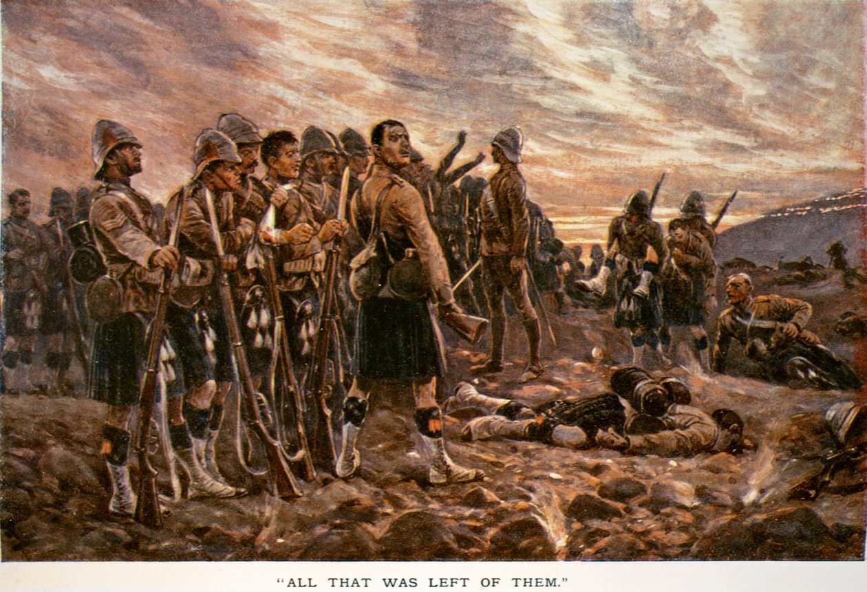 "Kaikki mitä heistä oli jäljellä": The Black Watch Magersfonteinin taistelun jälkeen, 1899 tekijältä Richard Caton Woodville junior
