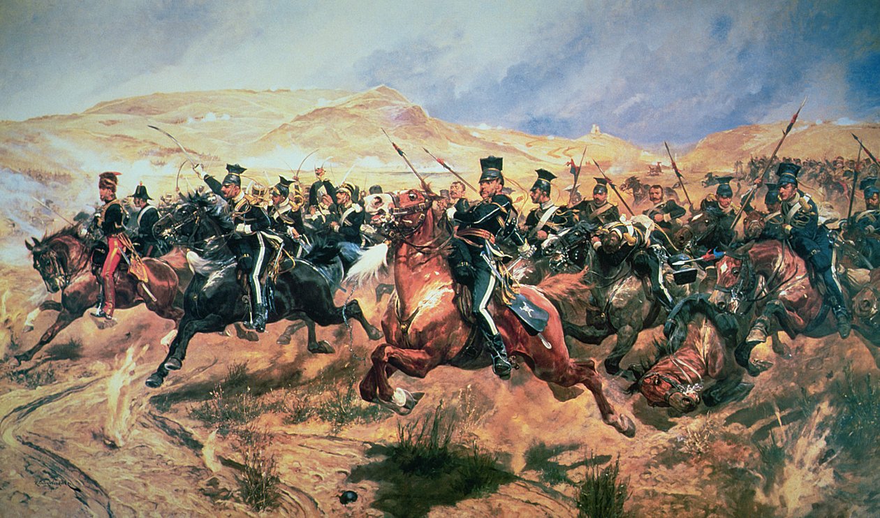 Kevyen prikaatin hyökkäys, Balaclava, 25. lokakuuta 1854. tekijältä Richard Caton Woodville junior