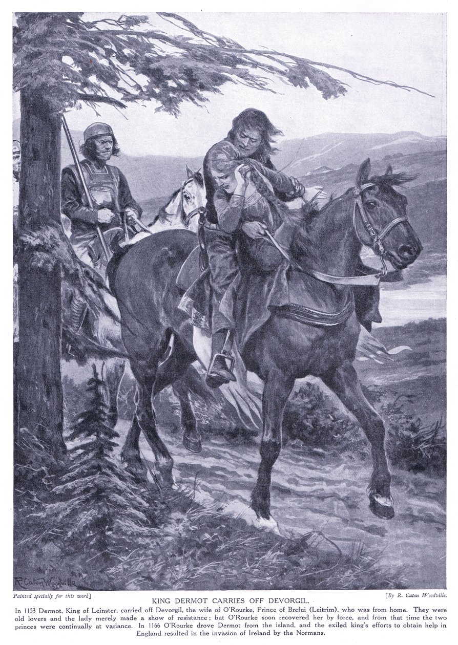 Kuningas Dermot toteuttaa deorgilin 1920-luvulla tekijältä Richard Caton Woodville junior