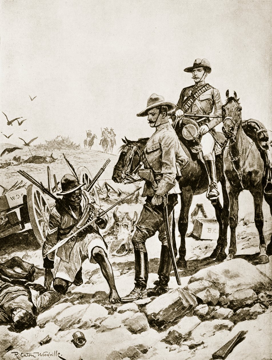Matabeleen radalla, 1893 tekijältä Richard Caton Woodville junior