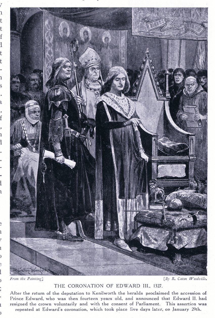 Edward III:n kruunaus AD1327, 1920-luku tekijältä Richard Caton Woodville junior