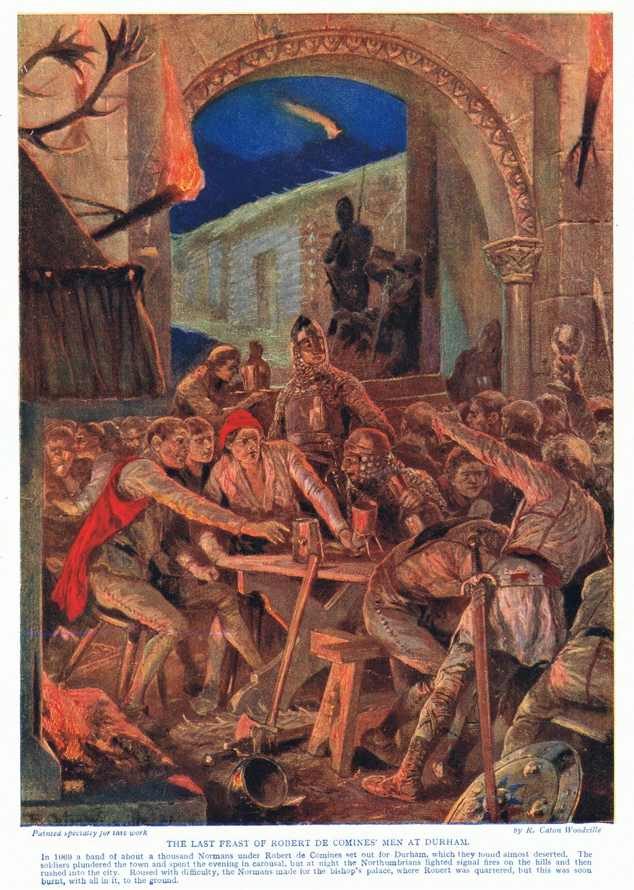 Robert de Cominesin viimeinen juhla AD1069, 1920-luku tekijältä Richard Caton Woodville junior