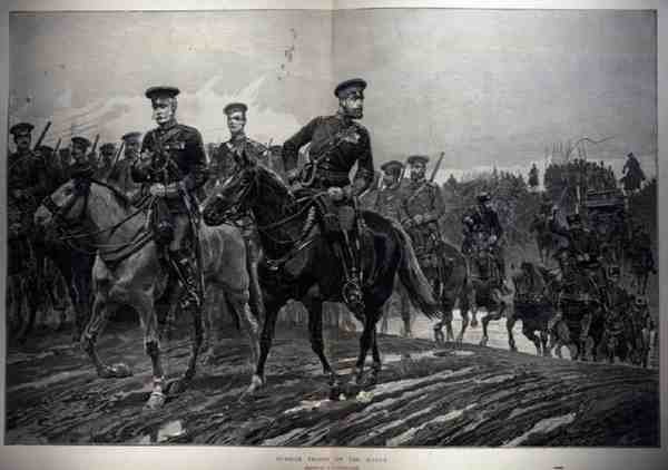 Venäjän joukot maaliskuussa, The Illustrated London News, 5. maaliskuuta 1887 tekijältä Richard Caton II Woodville