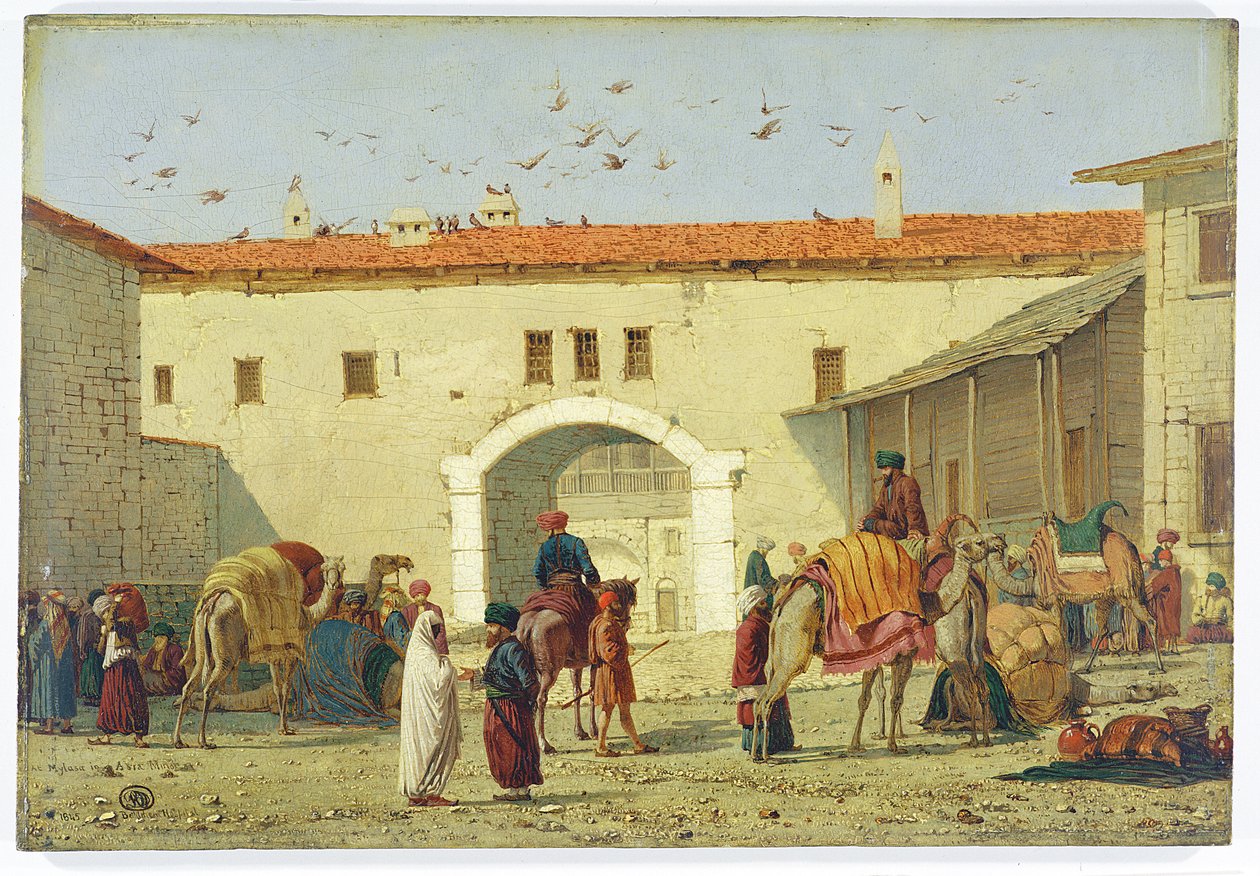 Caravanserai Mylasassa, Turkissa, 1845 tekijältä Richard Dadd