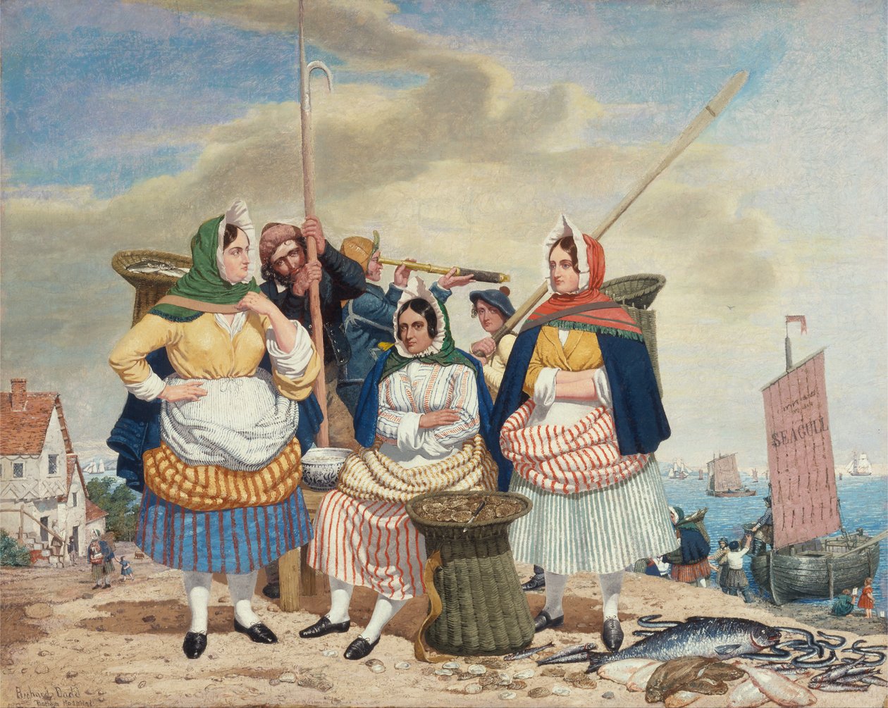 Kalamarkkinat meren rannalla tekijältä Richard Dadd