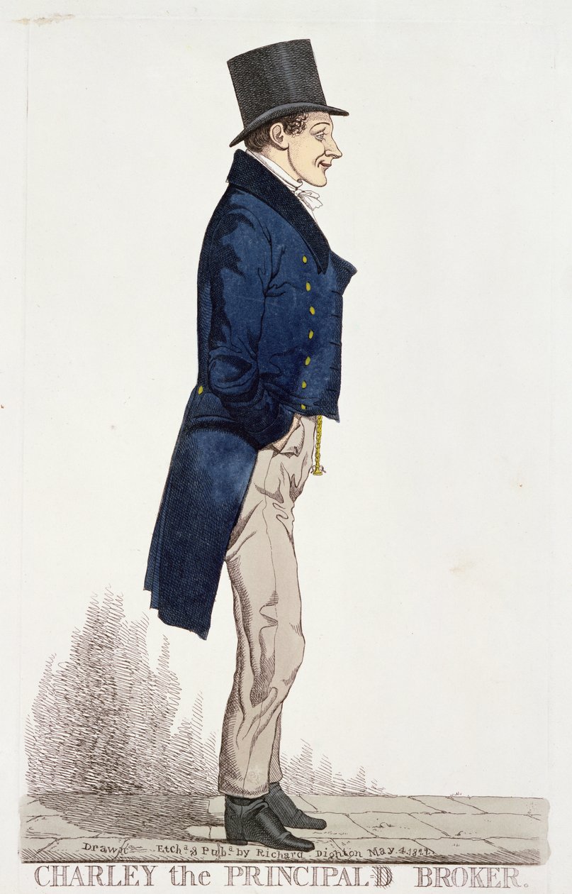 Charlie päävälittäjä, 4. toukokuuta 1822 (värillinen etsaus) tekijältä Richard Dighton