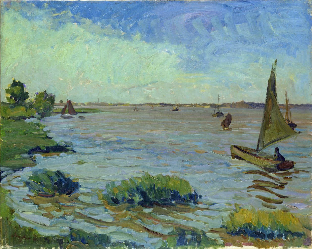 Tuulinen päivä Elbellä, 1911 tekijältä Richard Dreher