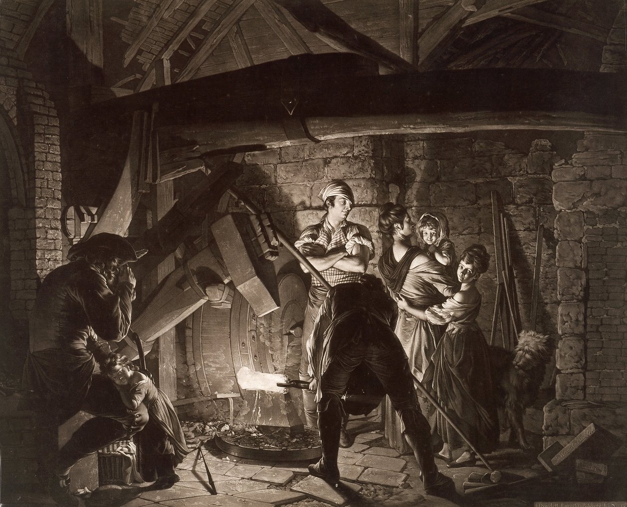 Iron Forge, Joseph Wrightin jälkeen Derbystä tekijältä Richard Earlom