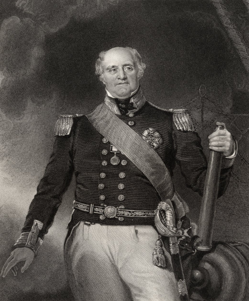 Sir Thomas Masterman Hardy, kaiverrettu H. Robinsonin toimesta, National Portrait Gallery, Volume V, julkaistu noin vuonna 1835. tekijältä Richard Evans