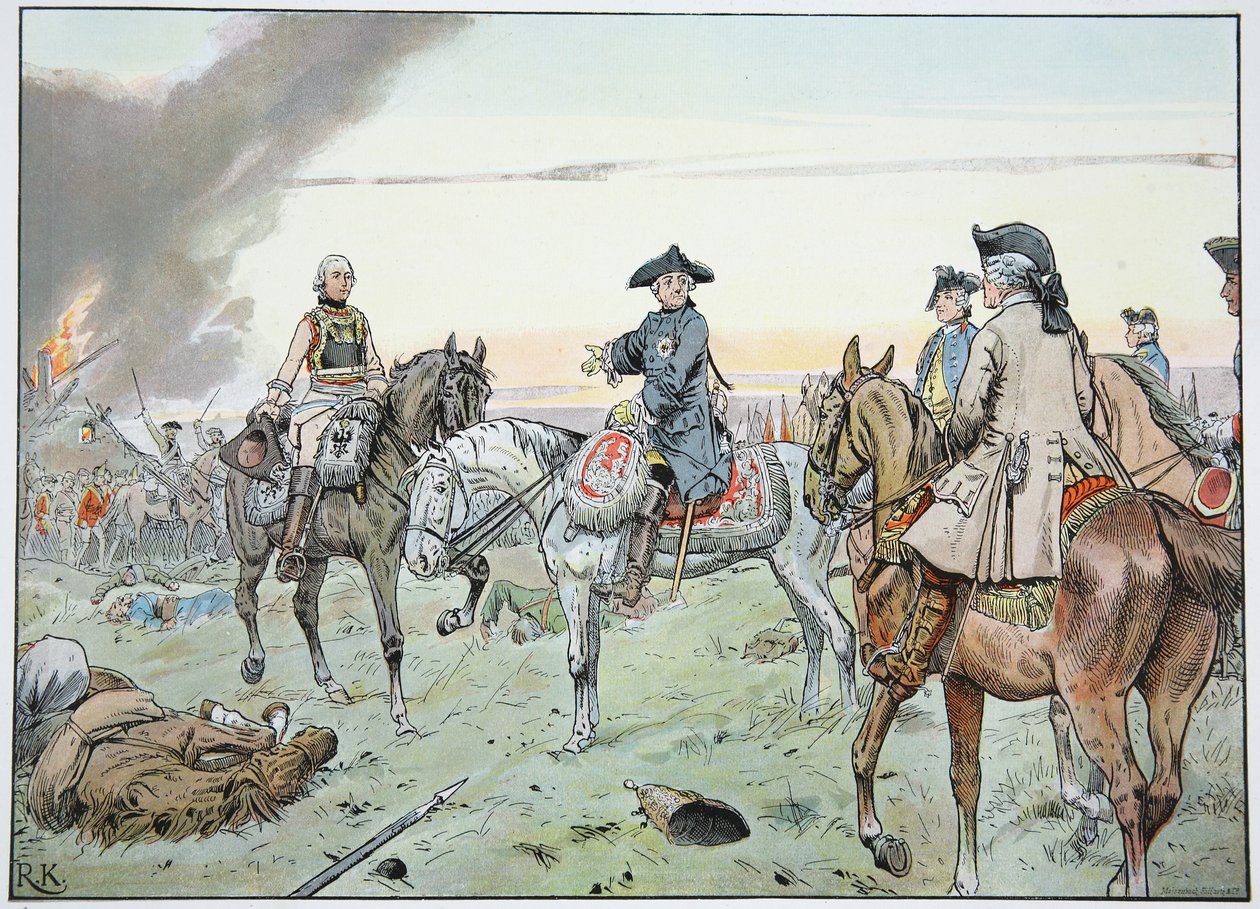 Frederick ja Seydlitz Zorndorfin taistelussa 25. elokuuta 1758 tekijältä Richard Knoetel