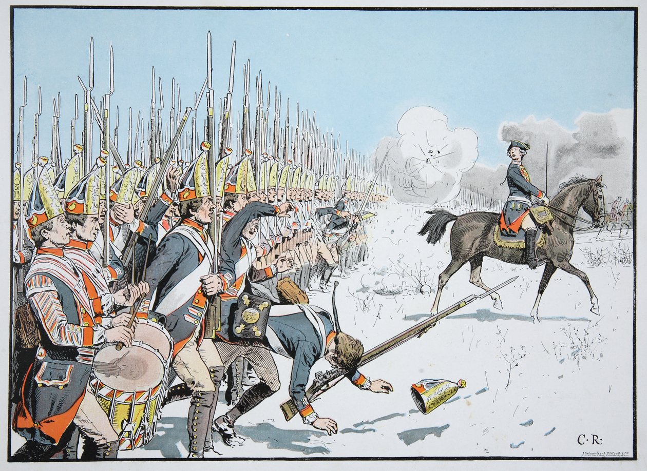 Potsdamin kaartin paraati Leuthenissa, 5. joulukuuta 1757. tekijältä Richard Knoetel